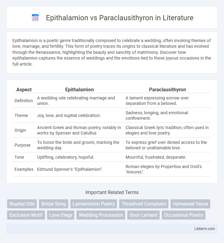 Paraclausithyron vs Epithalamion in Literature - What is The Difference?