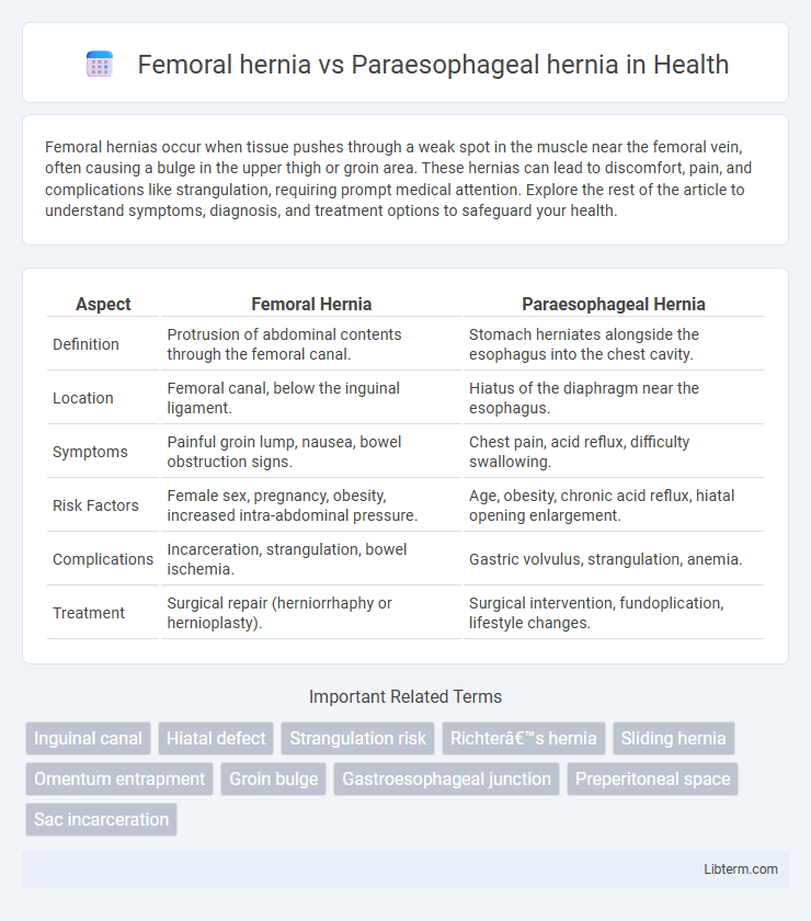 Paraesophageal hernia vs Femoral hernia in Health - What is The Difference?