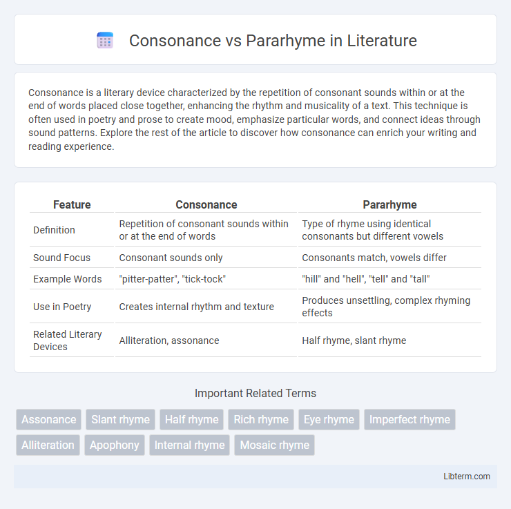 Pararhyme vs Consonance in Literature - What is The Difference?