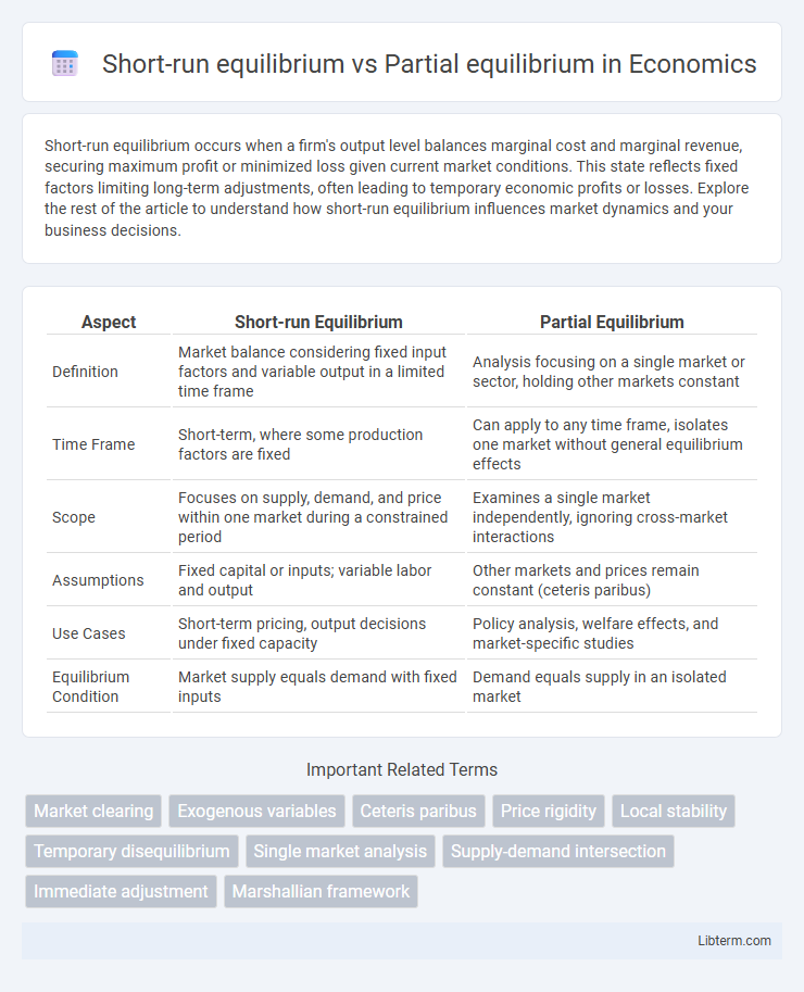 Partial equilibrium vs Short-run equilibrium in Economics - What is The Difference?