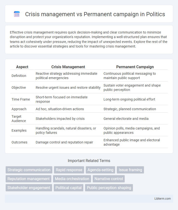 Permanent campaign vs Crisis management in Politics - What is The Difference?