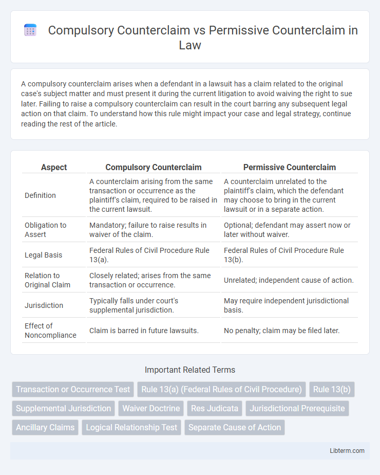 Permissive Counterclaim vs Compulsory Counterclaim in Law - What is The Difference?