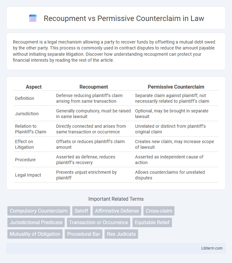 Permissive Counterclaim vs Recoupment in Law - What is The Difference?