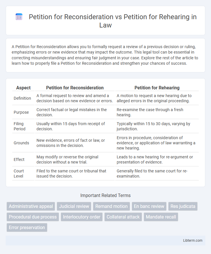 Petition for Rehearing vs Petition for Reconsideration in Law - What is The Difference?