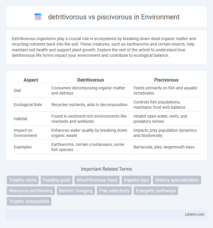 piscivorous vs detritivorous in Environment - What is The Difference?