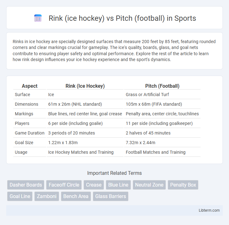 Pitch (football) vs Rink (ice hockey) in Sports - What is The Difference?