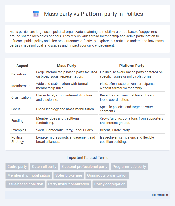 Platform party vs Mass party in Politics - What is The Difference?