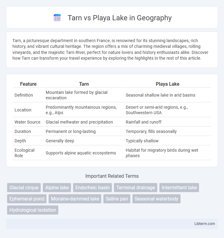 Playa Lake vs Tarn in Geography - What is The Difference?