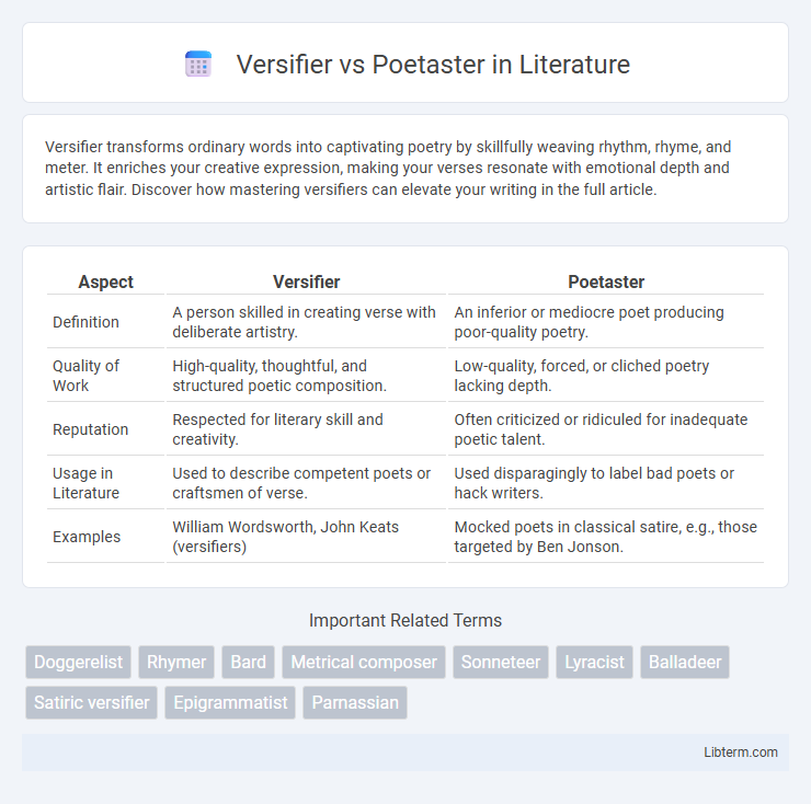 Poetaster vs Versifier in Literature - What is The Difference?