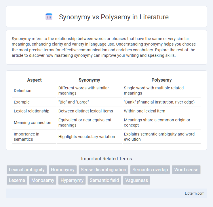 Polysemy vs Synonymy in Literature - What is The Difference?