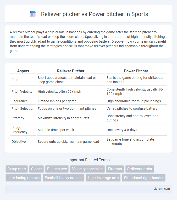 Power pitcher vs Reliever pitcher in Sports - What is The Difference?