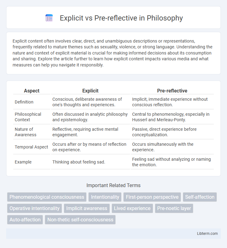 Pre-reflective vs Explicit in Philosophy - What is The Difference?