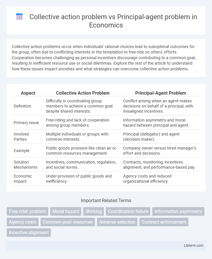 Principal-agent problem vs Collective action problem in Economics - What is The Difference?