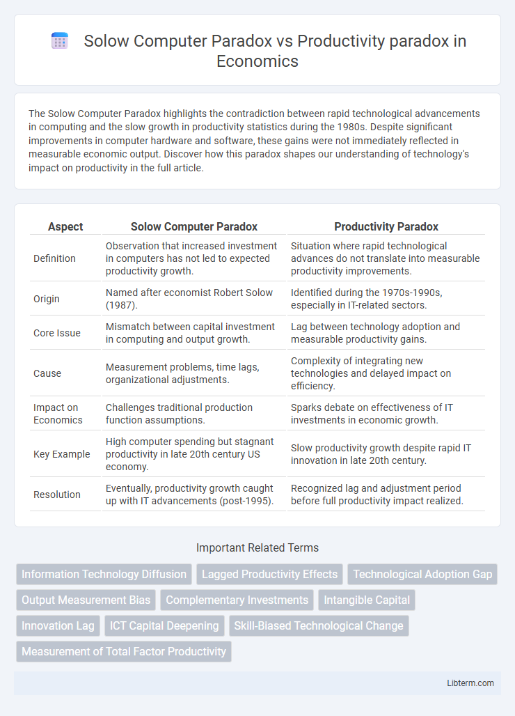Productivity paradox vs Solow Computer Paradox in Economics - What is The Difference?
