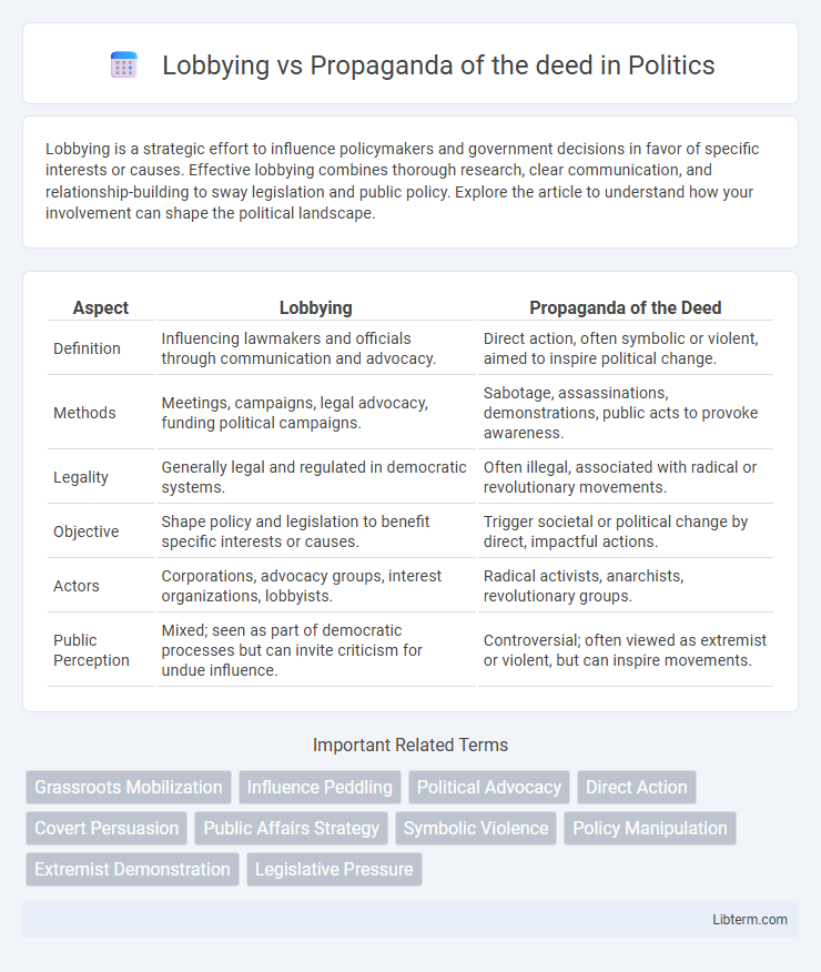 Propaganda of the deed vs Lobbying in Politics - What is The Difference?