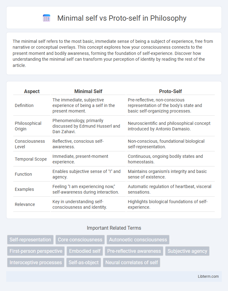 Proto-self vs Minimal self in Philosophy - What is The Difference?