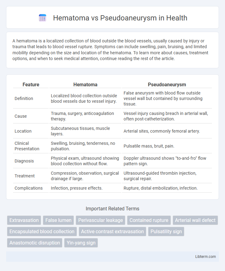 Pseudoaneurysm vs Hematoma in Health - What is The Difference?