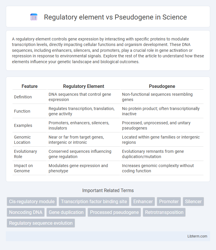 Pseudogene vs Regulatory element in Science - What is The Difference?