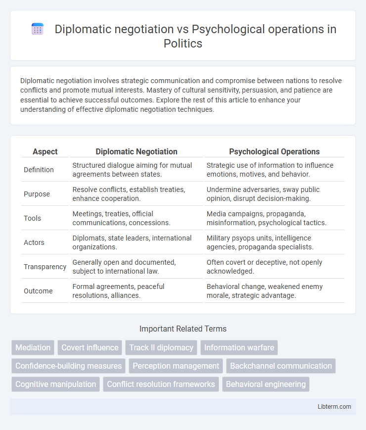 Psychological operations vs Diplomatic negotiation in Politics - What is The Difference?