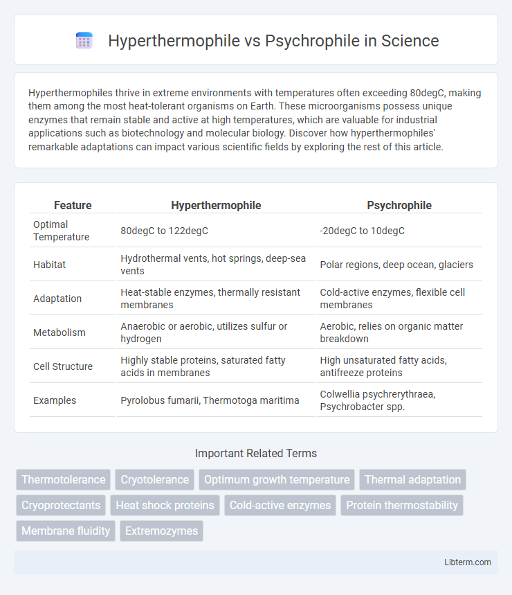 Psychrophile vs Hyperthermophile in Science - What is The Difference?