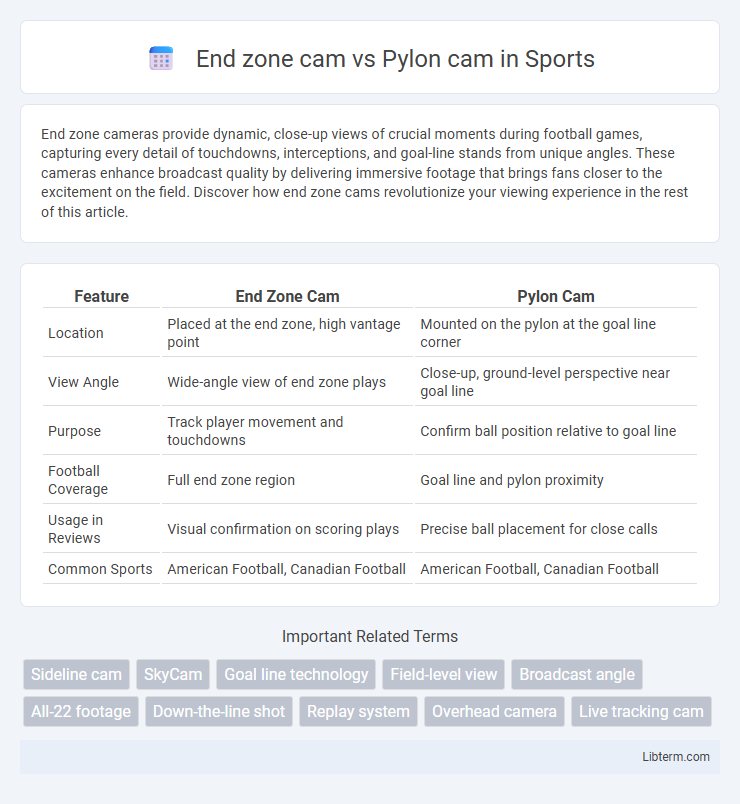 Pylon cam vs End zone cam in Sports - What is The Difference?