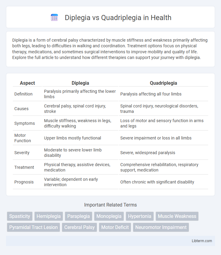Quadriplegia vs Diplegia in Health - What is The Difference?