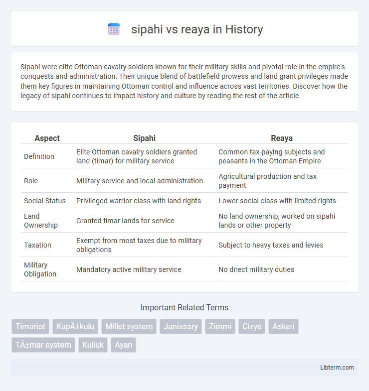 reaya vs sipahi in History - What is The Difference?