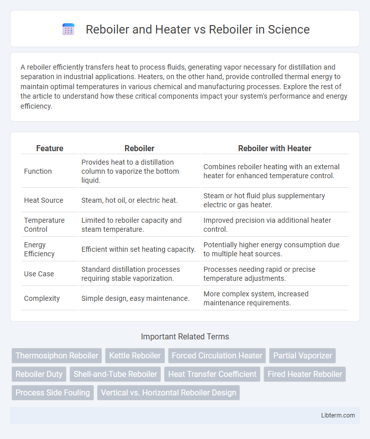 Reboiler vs Reboiler and Heater in Science - What is The Difference?