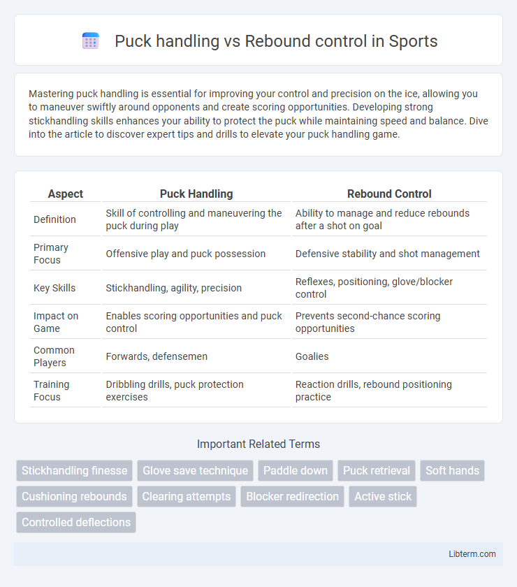 Rebound control vs Puck handling in Sports - What is The Difference?