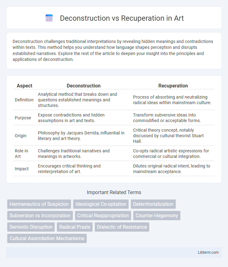 Recuperation vs Deconstruction in Art - What is The Difference?