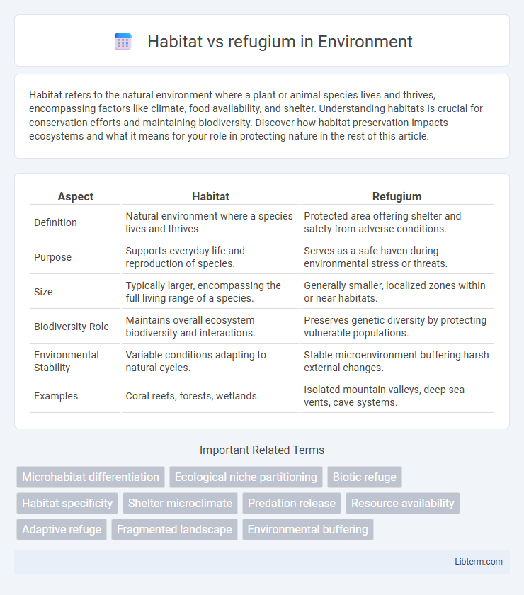 refugium vs Habitat in Environment - What is The Difference?