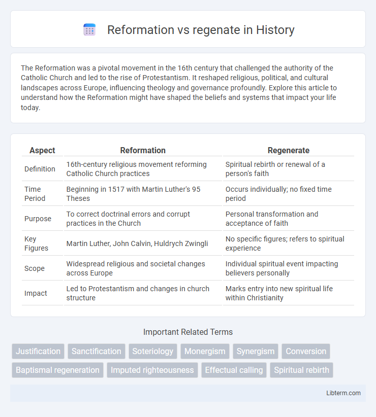 regenate vs Reformation in History - What is The Difference?