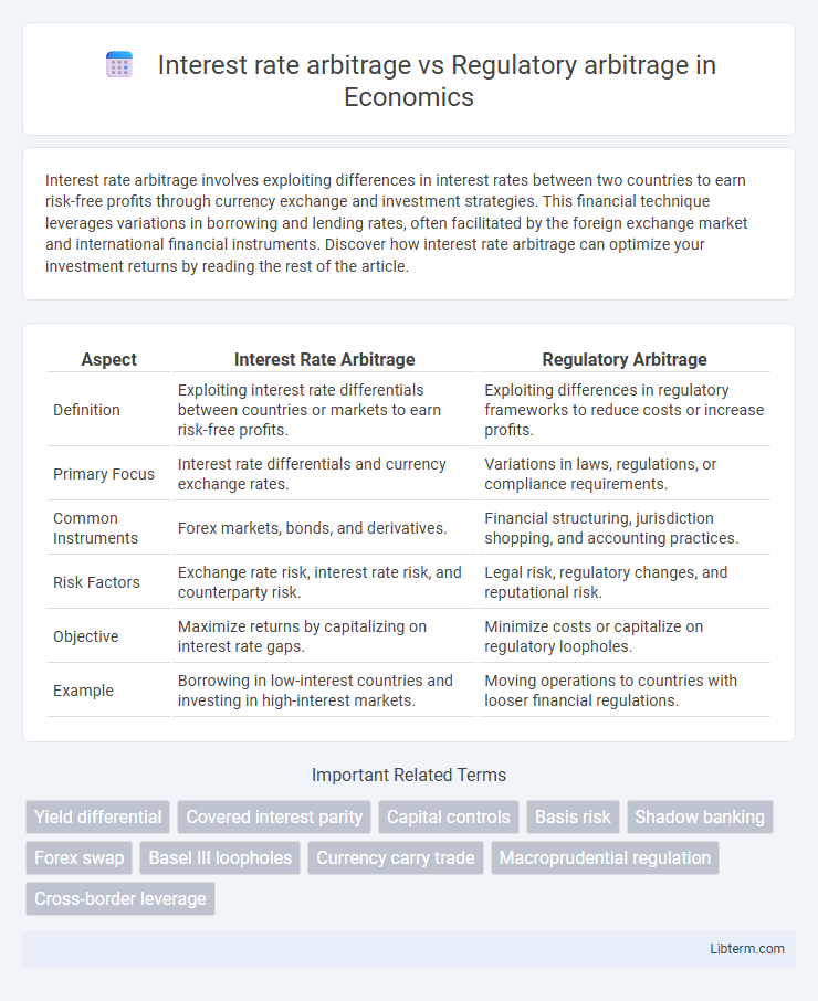 Regulatory arbitrage vs Interest rate arbitrage in Economics - What is The Difference?