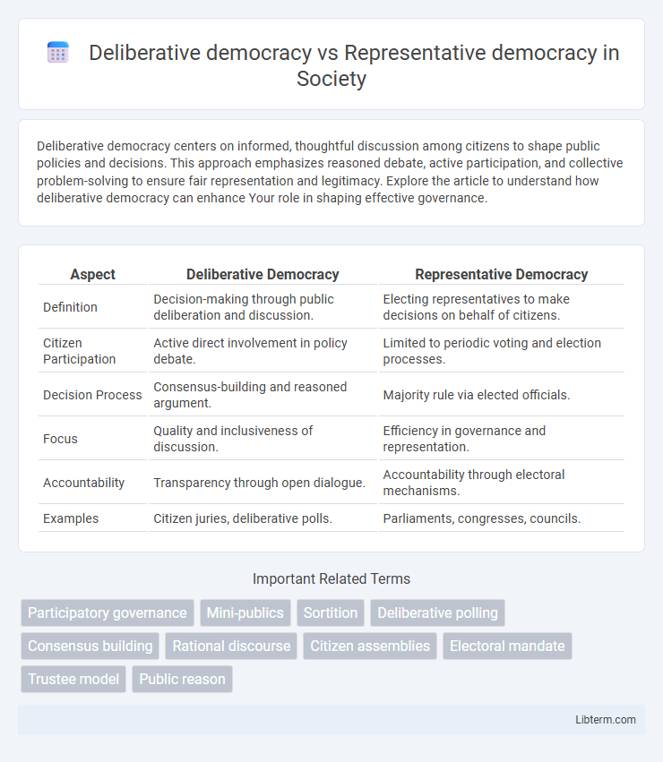 Representative democracy vs Deliberative democracy in Society - What is The Difference?