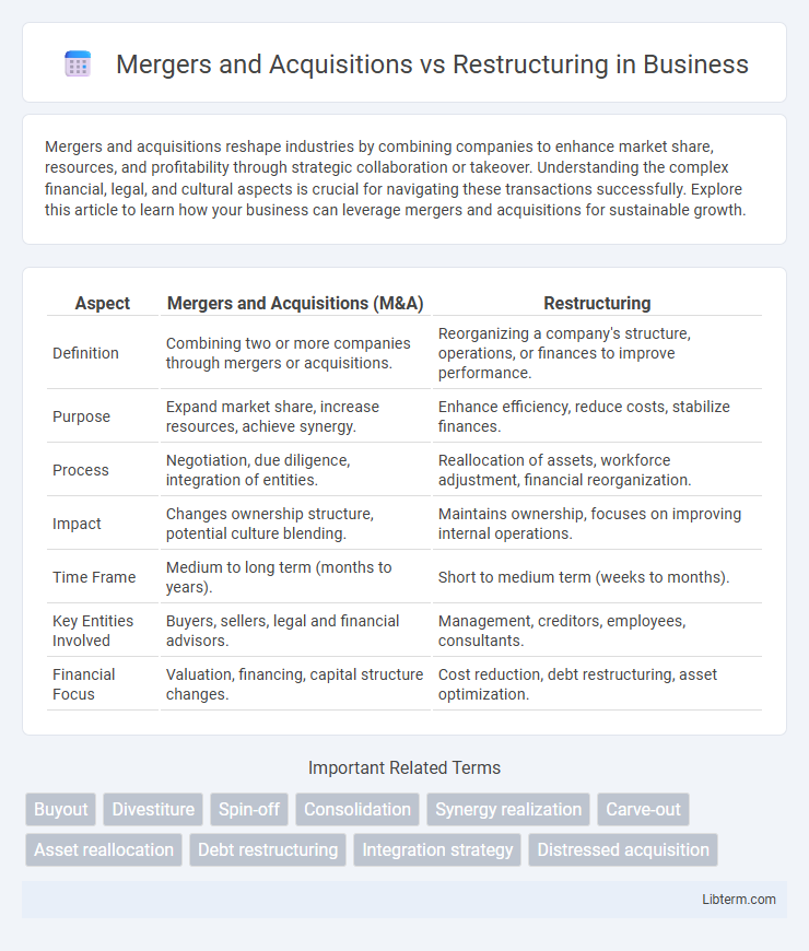 Restructuring vs Mergers and Acquisitions in Business - What is The Difference?