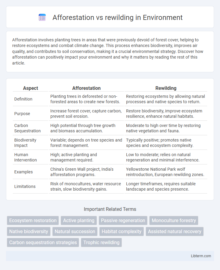 rewilding vs Afforestation in Environment - What is The Difference?