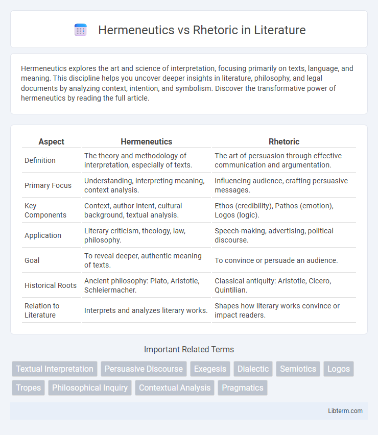 Rhetoric vs Hermeneutics in Literature - What is The Difference?