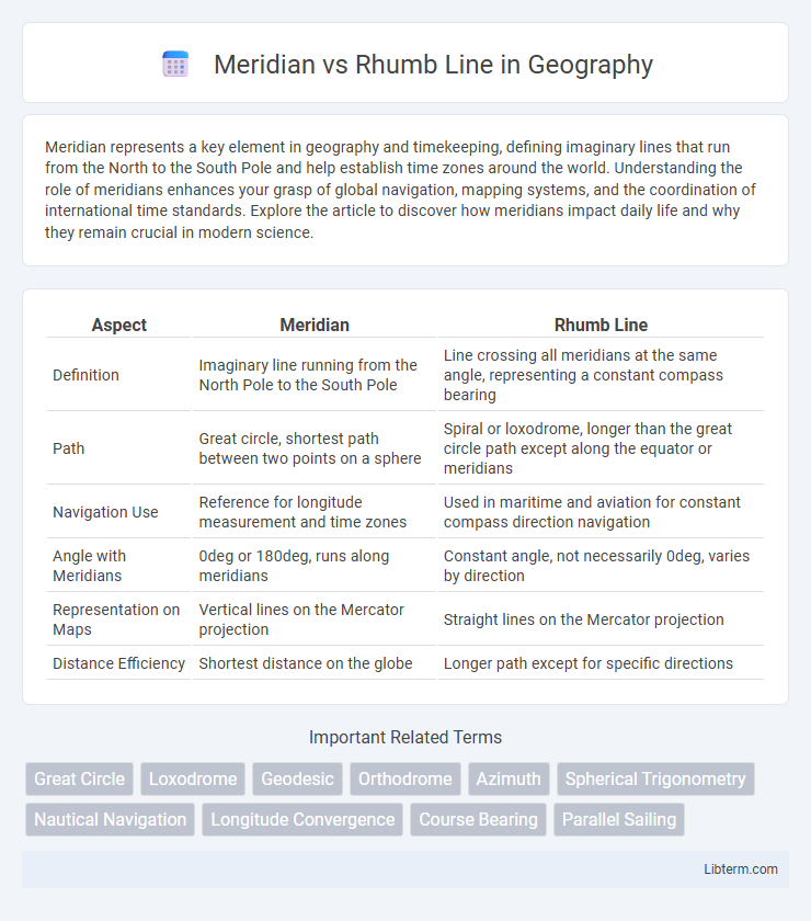 Rhumb Line vs Meridian in Geography - What is The Difference?