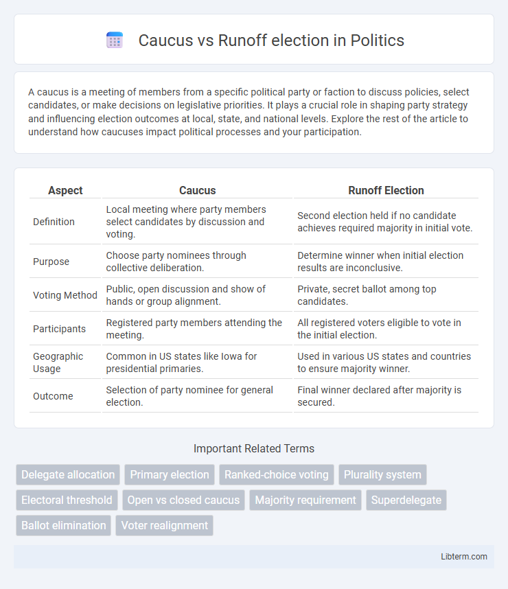 Runoff election vs Caucus in Politics - What is The Difference?