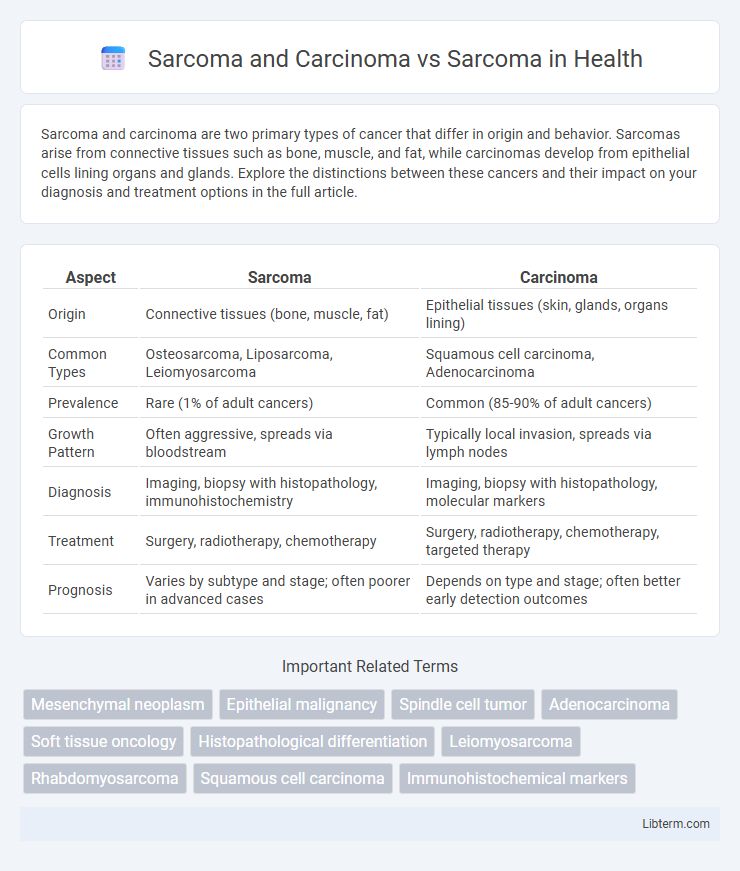Sarcoma vs Sarcoma and Carcinoma in Health - What is The Difference?