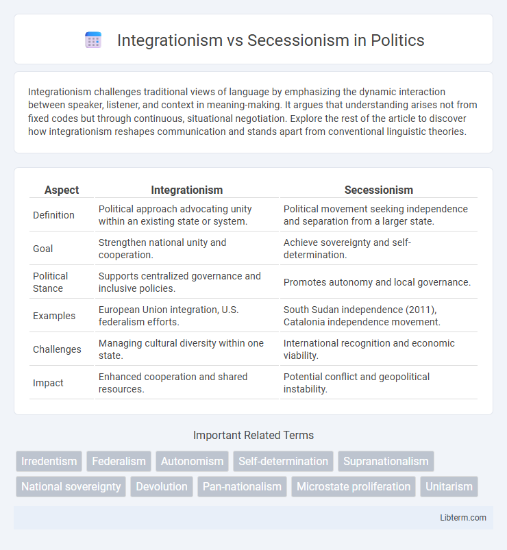 Secessionism vs Integrationism in Politics - What is The Difference?