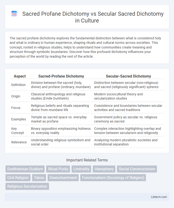 Secular Sacred Dichotomy vs Sacred Profane Dichotomy in Culture - What is The Difference?
