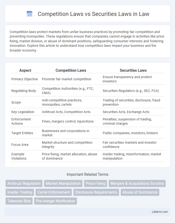 Securities Laws vs Competition Laws in Law - What is The Difference?