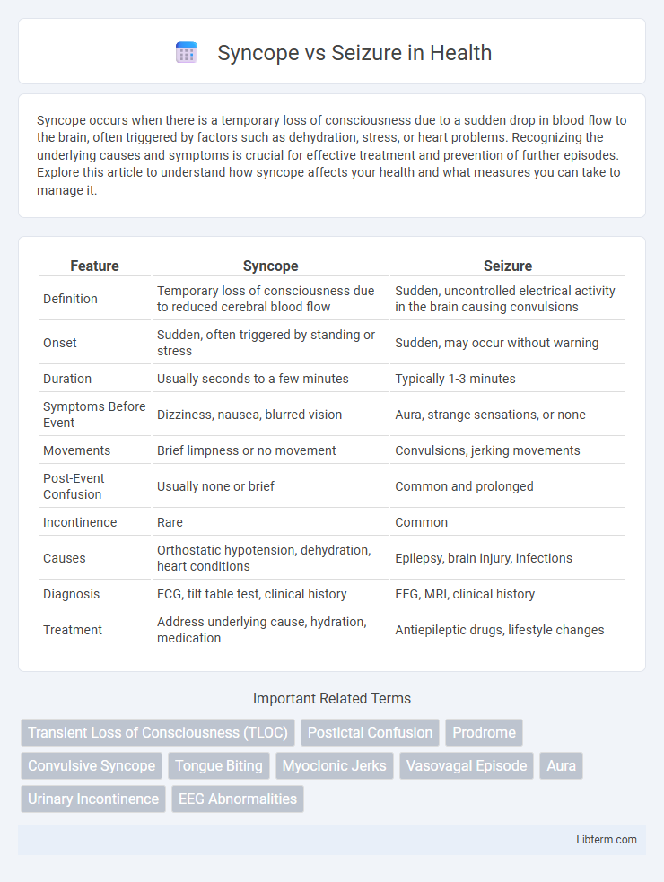 Seizure vs Syncope in Health - What is The Difference?