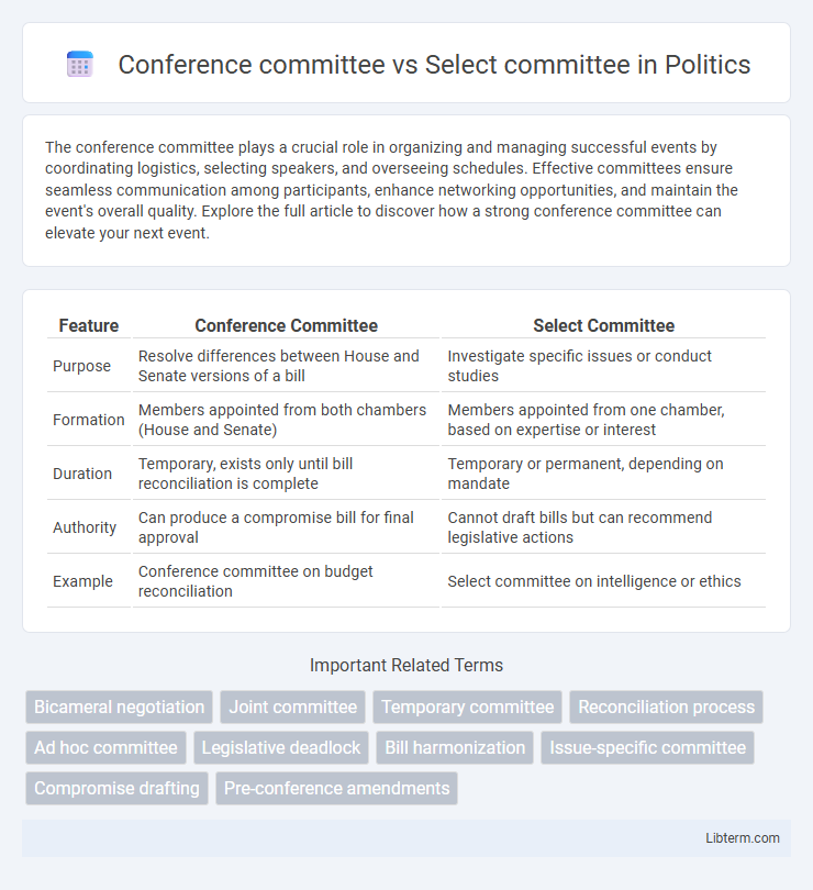Select committee vs Conference committee in Politics - What is The Difference?