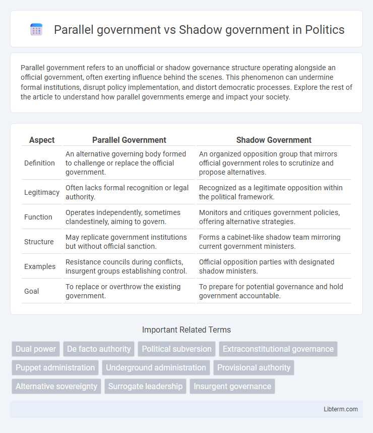 Shadow government vs Parallel government in Politics - What is The Difference?