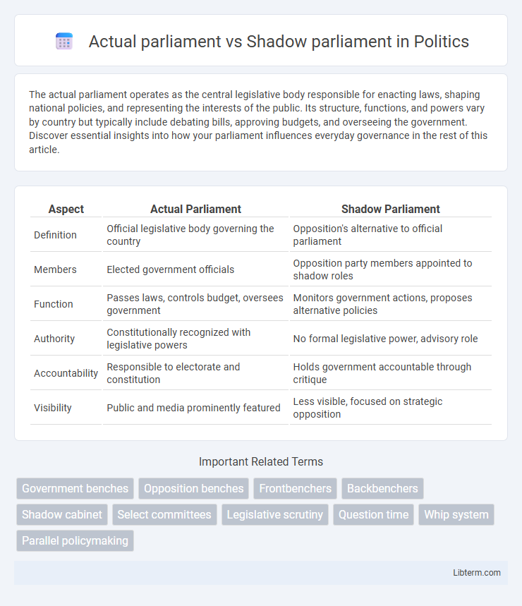 Shadow parliament vs Actual parliament in Politics - What is The Difference?