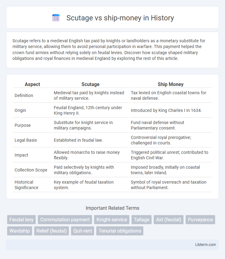 ship-money vs Scutage in History - What is The Difference?