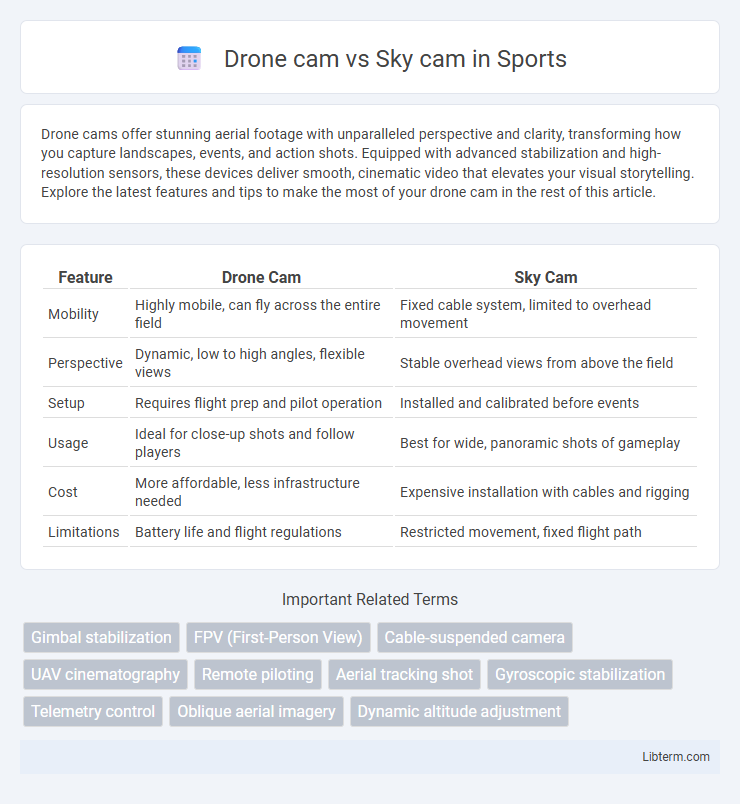 Sky cam vs Drone cam in Sports - What is The Difference?