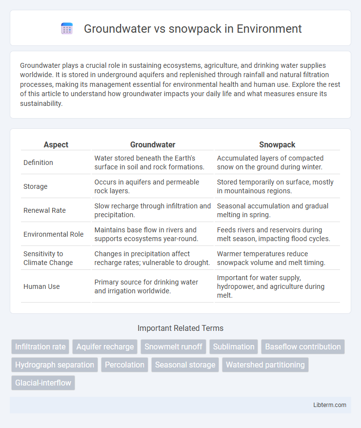 snowpack vs Groundwater in Environment - What is The Difference?
